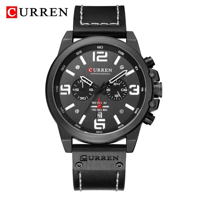 CURREN 8314 Jam Tangan Pria Analog Tali Kulit Chronograph Aktif WATCHKITE WKOS