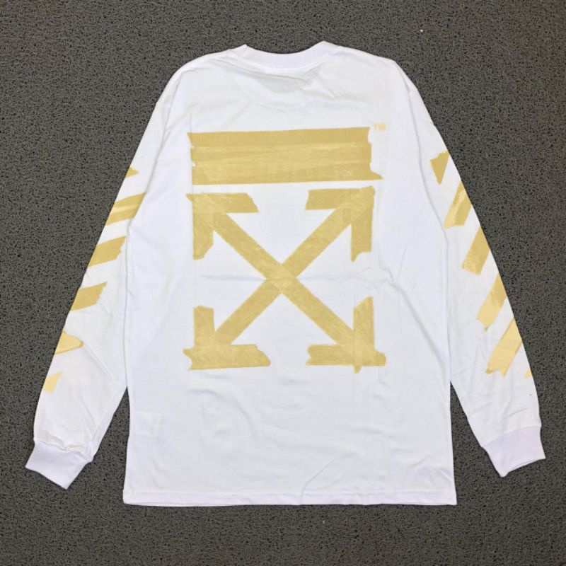 KAOS PANJANG OFF WHITE HIGH QUALITY CASUAL HYPE FASHION PRIA