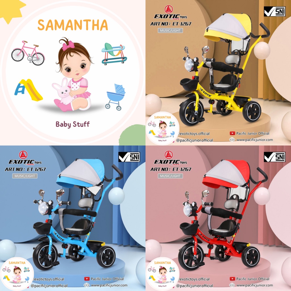 Jual Sepeda Roda Tiga Exotic ET-1267 | Shopee Indonesia