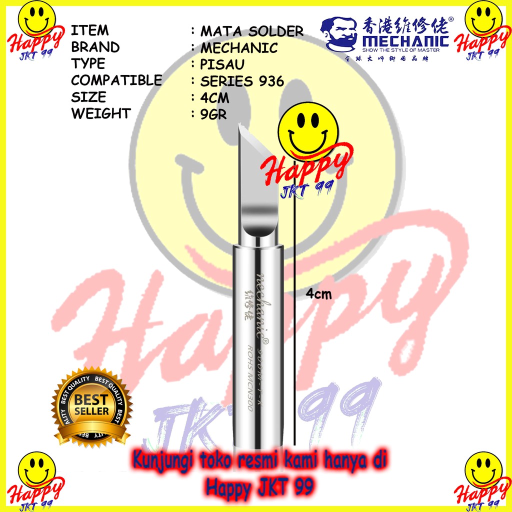 [ HAPPY JKT 99 ] MATA SOLDER STATION 936 MECHANIC PISAU BENGKOK RUNCING LURUS 3C TAPAL KUDA