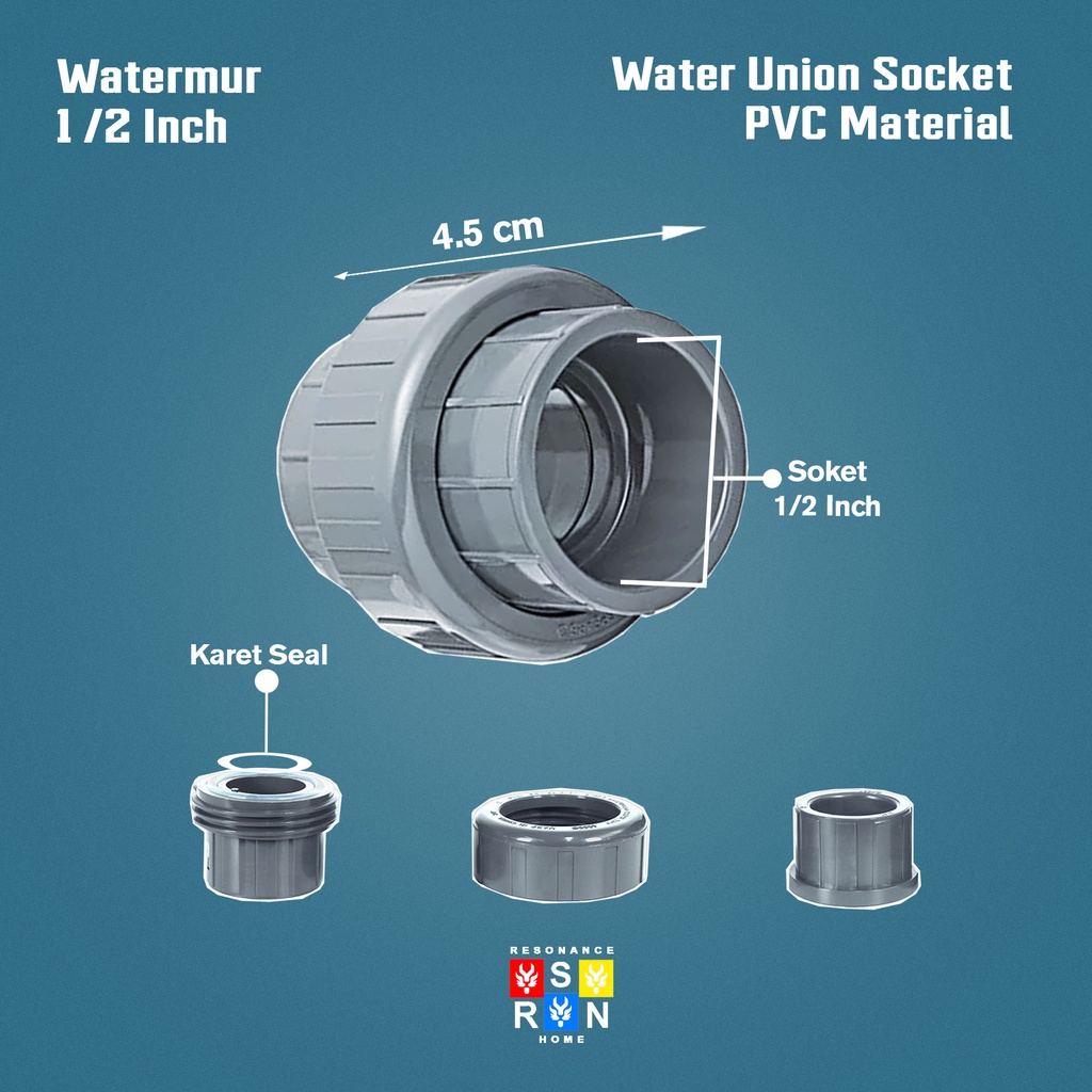 Watermur 1/2 Inci PVC Polos Resonance Home