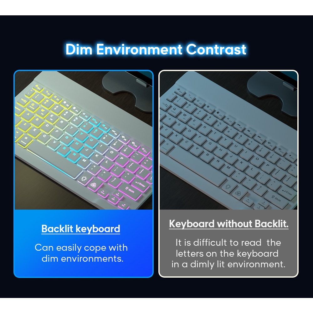 GOOJODOQ 10 Inch Backlit Backlight Wireless Keyboard And Mouse LED Backlight Keyboard