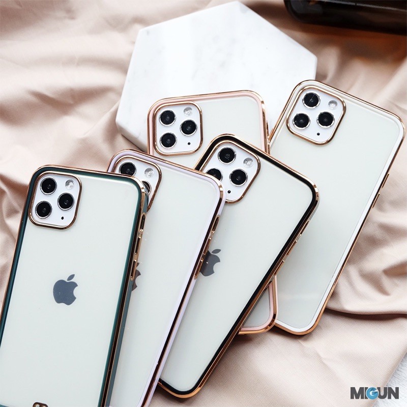 (2) Golden Plating Case - Softcase Antikuning - Iphone 7 8 7+ 8+ X XR XSMAX 11 promax 12