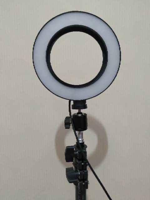 Lampu Ring Light LED Kamera 8W 6 Inch+ light stand tripod 180cm