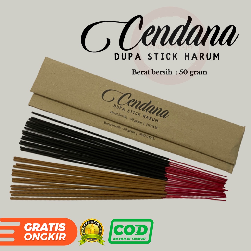 Wangi Cendana/SandalWood STIK 36 btg HITAM &amp; NATURAL Dupa Stick Harum Aromaterapi