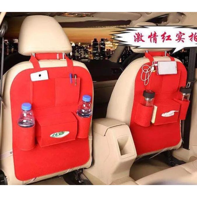 Car seat organizer Tas Mobil Multifungsi di pasang di belakang jok - Hitam MURAAAh