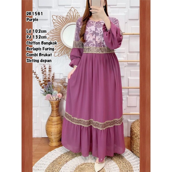 DR1561 Dress Chiffon Bangkok Combi