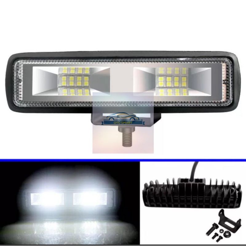 Lampu Tembak Cwl Cree 16 mata LED 3030/36 Watt &amp;COB 48Watt 6000K12V Lampu Foglamp Mobil Motor Tembus