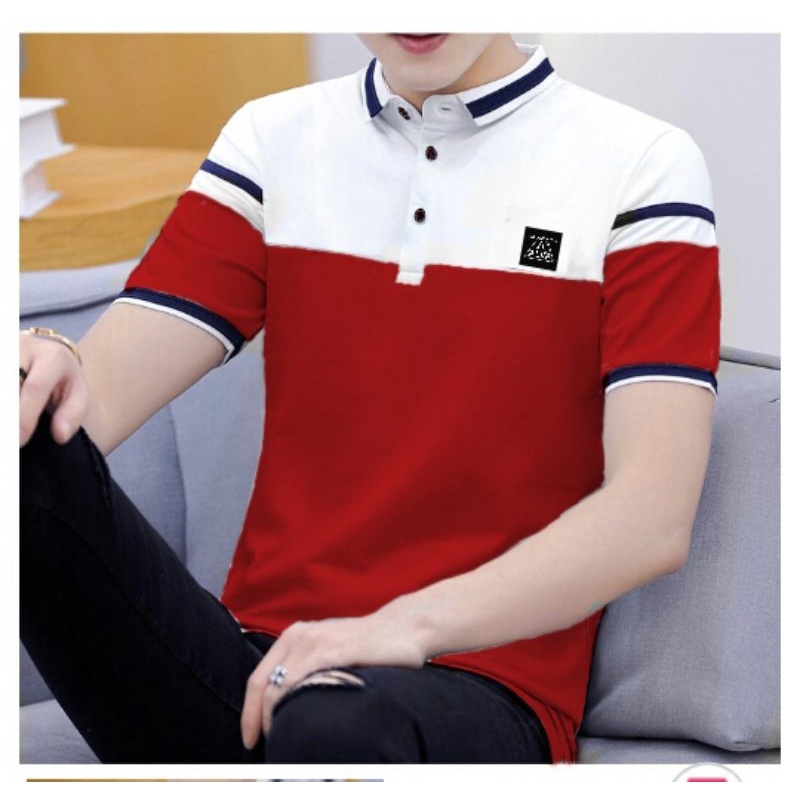 Baju Merah Putih / Polo shirt Original Distro Formal Casual Busines Bandung