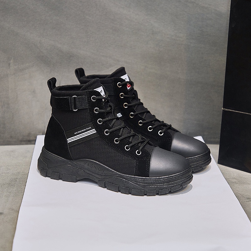 [DENDEN.ID] Sepatu Boots Wanita Tinggi Fashion Korea Import DD1029-HITAM FULL