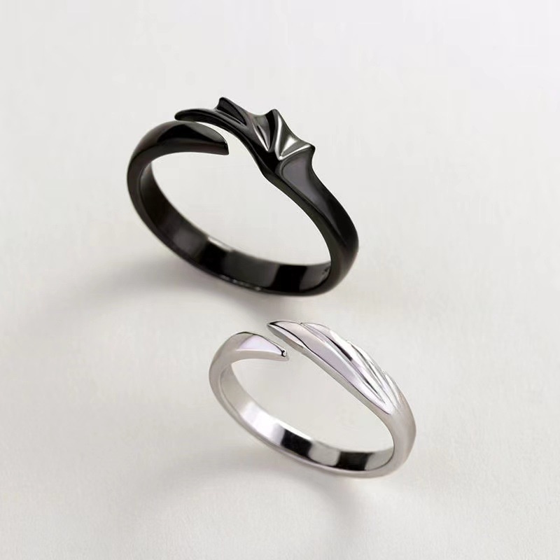Sepasang Cincin Desain Devil Angel Untuk Pria Dan Wanita
