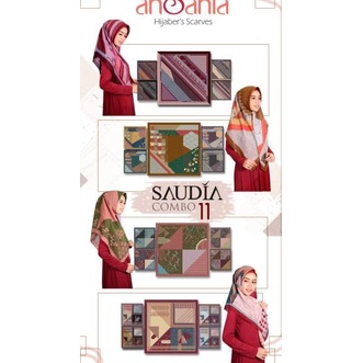 "BSB.18Ap22a" Jilbab Segiempat ANSANIA SAUDIA COMBO MOTIF Hijab Segi Empat Kerudung Scarf Hijab katu