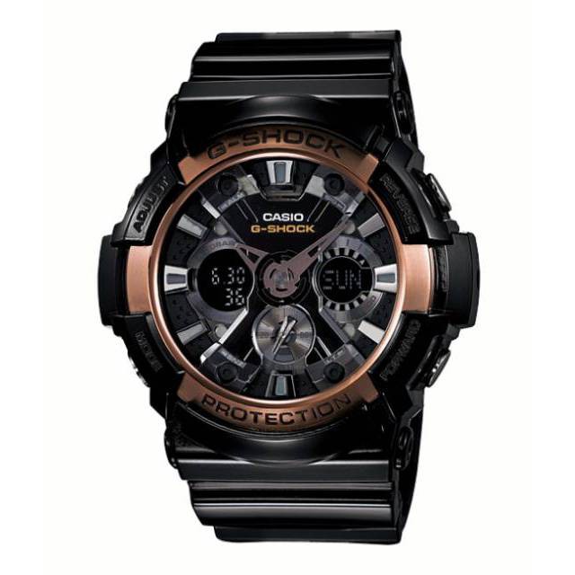 Casio G-Shock Type GA-200RG-1ADR Original / Casio Gshock Black Rosegold GA 200RG 1A