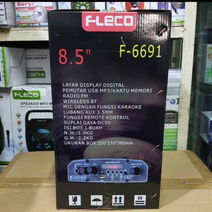 COD SPEAKER  BLUETOTOTH FLECO X-BASS 8'5 INCH F-6691 PLUS MIC KARAOKE+REMOTE X-BASS//SPEAKER SALON AKTIF 8'5 INCH X-BASS//SPEAKER KARAOKE