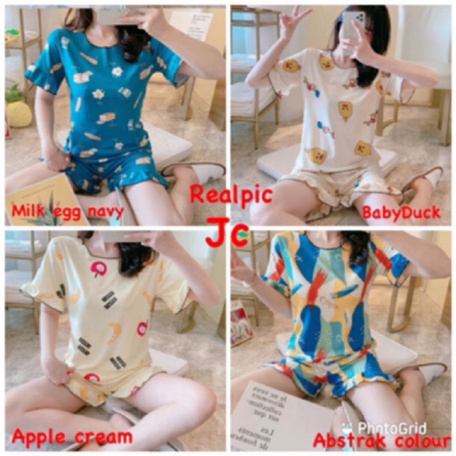 New JC- Stelan Rumbai Import HP / Stelan Tidur Wanita Pendek Import / Set Piyama Import Premium Hot Pant Korea Murah