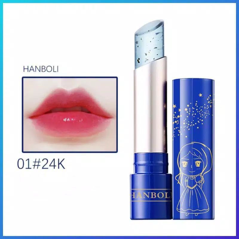 HANBOLI ) LIP BLAM ROSE OIL 24 K GOLD BERUBAH WARNA 100% ORIGINAL/ LIP GLOSS