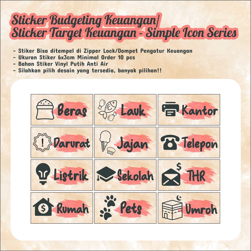 

Sticker Budgeting Simple Icon Series - Sticker Budgeting Keuangan/ Stiker Target Keuangan/ Stiker Dompet
