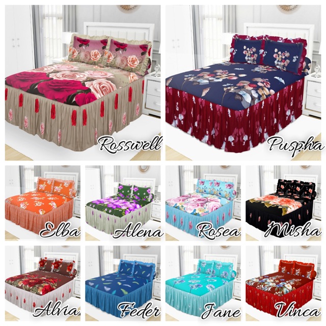 Sprei California Rumbai 180x200 B4 motif Puspha Vinca Rosswell Jane Elba Alena Feder Misha Rosea Alv