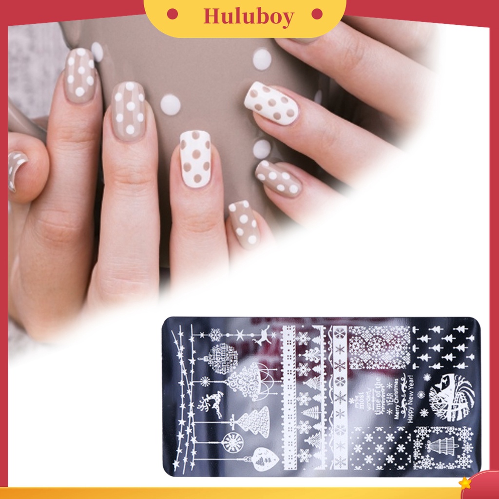 Huluboy Huluboy♡ Plat Stempel Kuku Bahan Stainless Steel Untuk Manicure