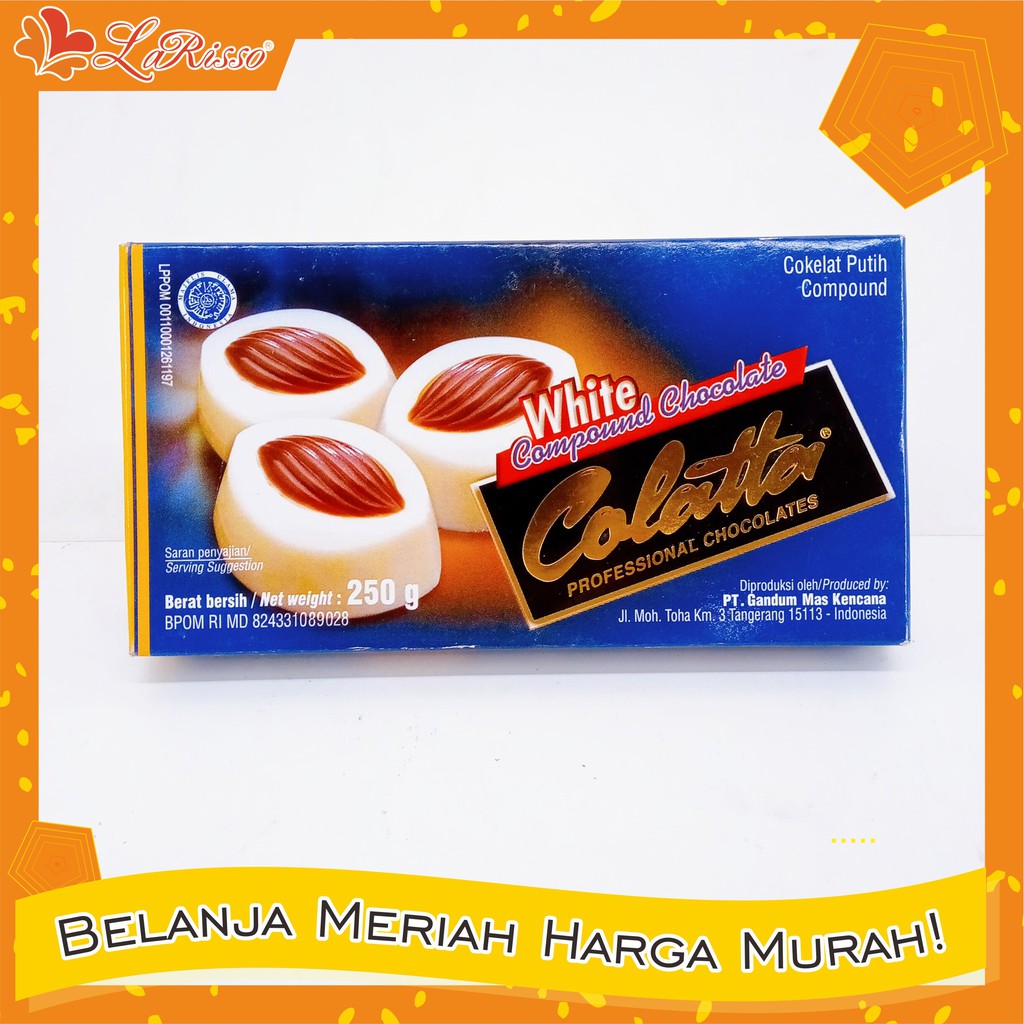 

COLATTA COKELAT BATANG WHITE COMPOUND CHOCOLATE 250GR