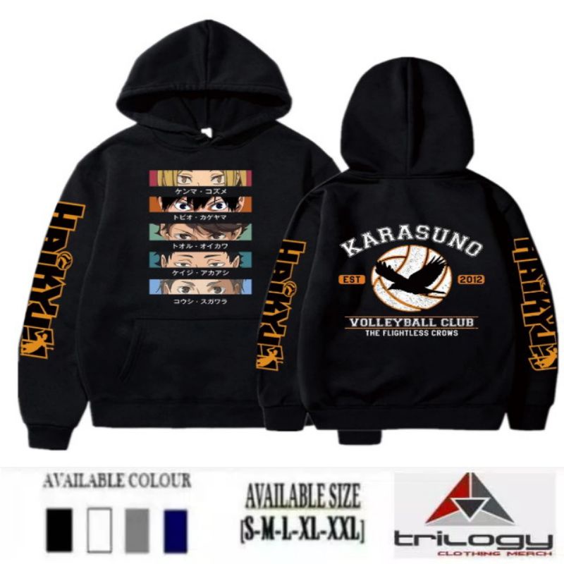 JAPANESSE ANIME HOODIE HAIKYUU VBC KENMA AND TEAM EYES DESIGN