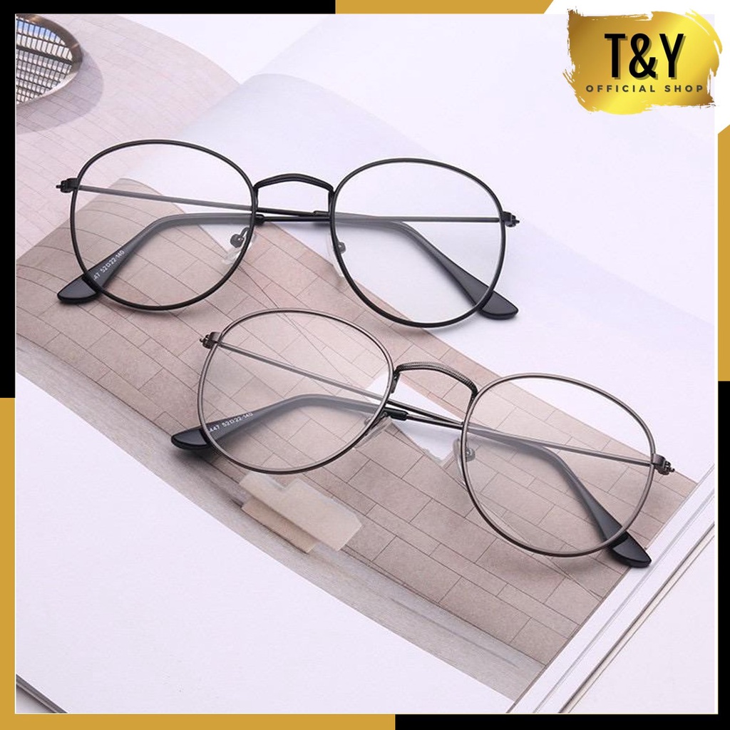 T&amp;Y  Kacamata Wanita Pria KODE 102 Frame Kacamata Model Vinatage Unisex Style Korea Murah