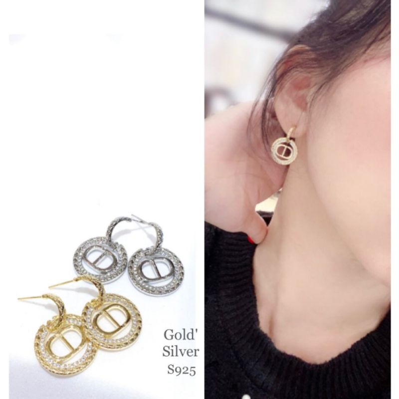 Anting Silver925 perak nata kilau Premium Quality Anti karat anti alergi Starling silver platgold Ts008