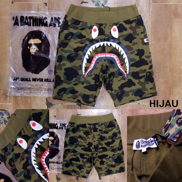 celana pendek BAPE 1ST camo shark sweatpants mirror quality UNISEX