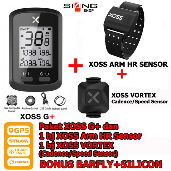 Paket XOSS G Plus dan XOSS Armband + XOSS New VORTEX Cadence