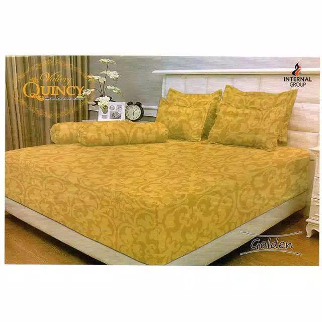 Sprei Vallery Quincy Polos Embos 180x200 Golden King Size