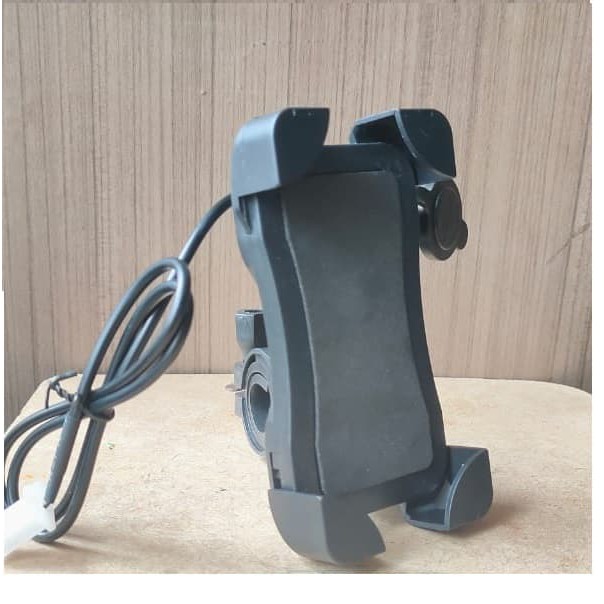 Holder HP Stang Motor Charger USB Phone Holder Stang dan Spion Motor