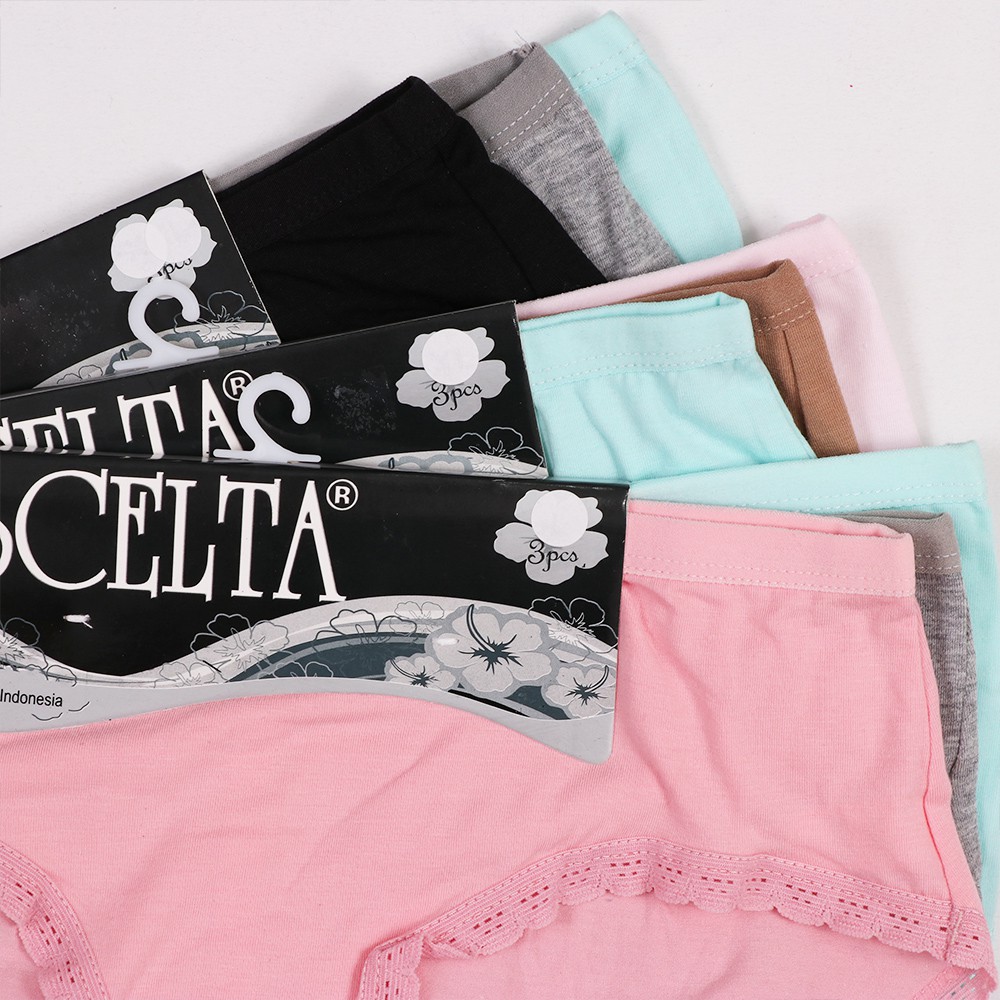 Scelta - 3Pcs Basic Panty Celana Dalam Wanita Polos Cd Sc 427 thumbnail 3