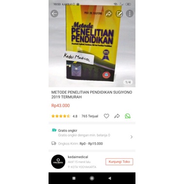BUKU METODE PENELITIAN PENDIDIKAN SUGIYONO TH.2019 TERMURAH