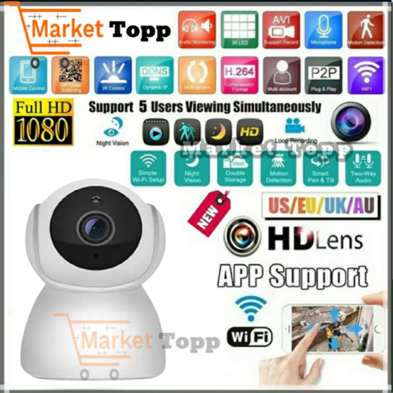 IP Camera CCTV Snowman 10MP V380 Pro Kamera Outdoor / Indoor Wifi