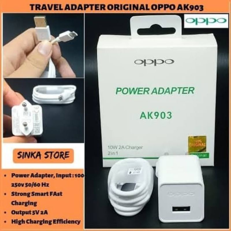 TC CHARGER OPPO AK-903 ORI 99.9 1USB 2A KUALITAS BAGUS