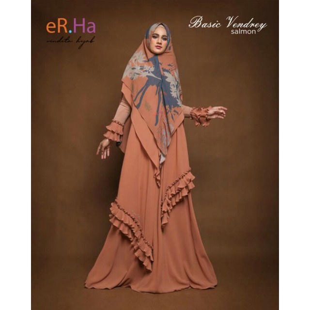 {ER.HA HIJAB} GAMIS SYARI BASIC / DRESS SET " BASIC VENDREY " BY RINDITA HIJAB