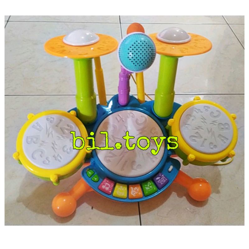 MAINAN ANAK MUSIK DRUM FUNNY JAZZ DRUM BABY DRUM ANAK MAINAN ANAK EDUKASI DRUM SET ELECTRIC