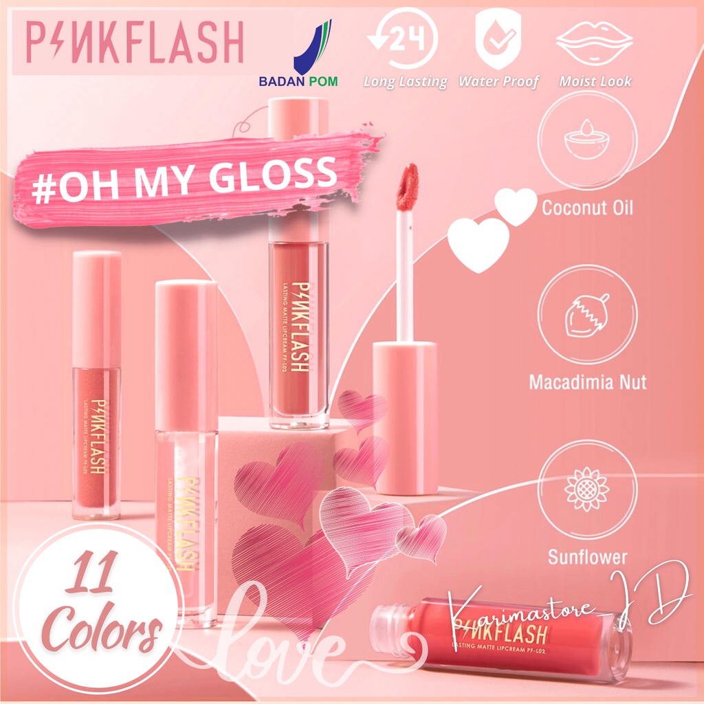 Pinkflash Lip Gloss Moisturizing Shine and Shimmer Plumping Glasir Bibir