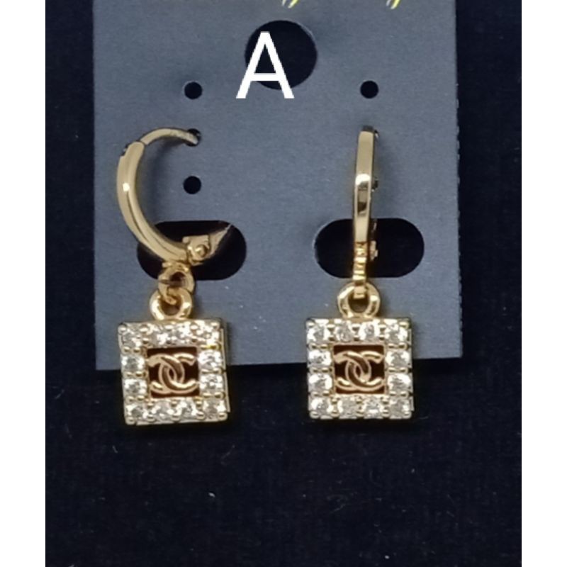 ACnK113. Anting xuping wanita lapis emas dgn mata zircon