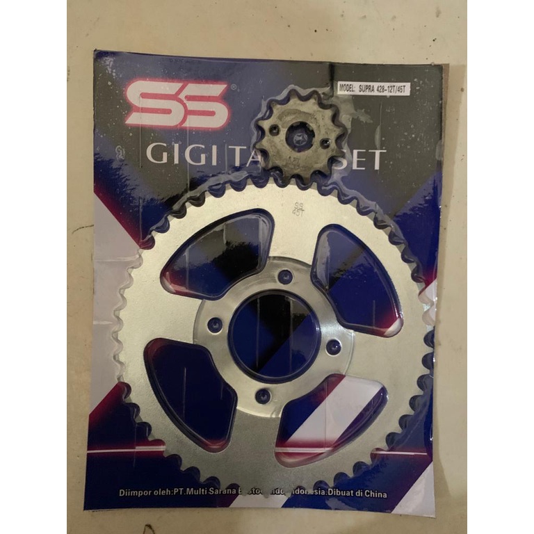GEAR GIR DEPAN BELAKANG 12/45t 428 SUPRA X LAMA SUPRA FIT LAMA 45t