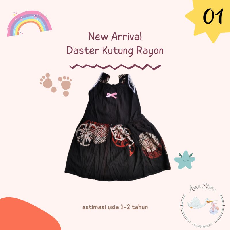 ARRA STORE 18 Daster Anak Dress Anak 1 - 2 tahun Daster Kutung Anak Daster Batik Anak Murah Jombang