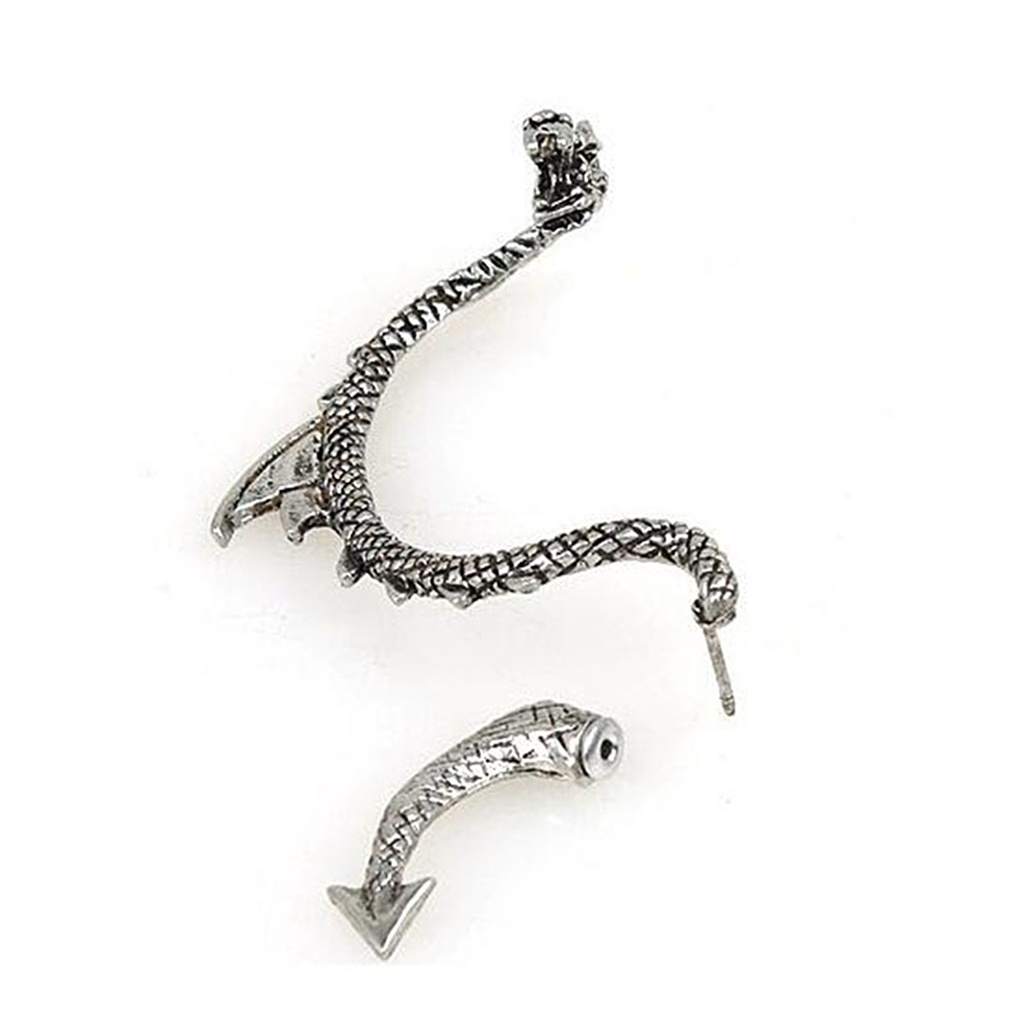 Hu Hu Hu Hu Hu Alat Bantu Pasang Kacamata♡ 1pc Anting Tusuk Bentuk Naga Bahan Alloy Gaya Retro Punk Untuk Wanita