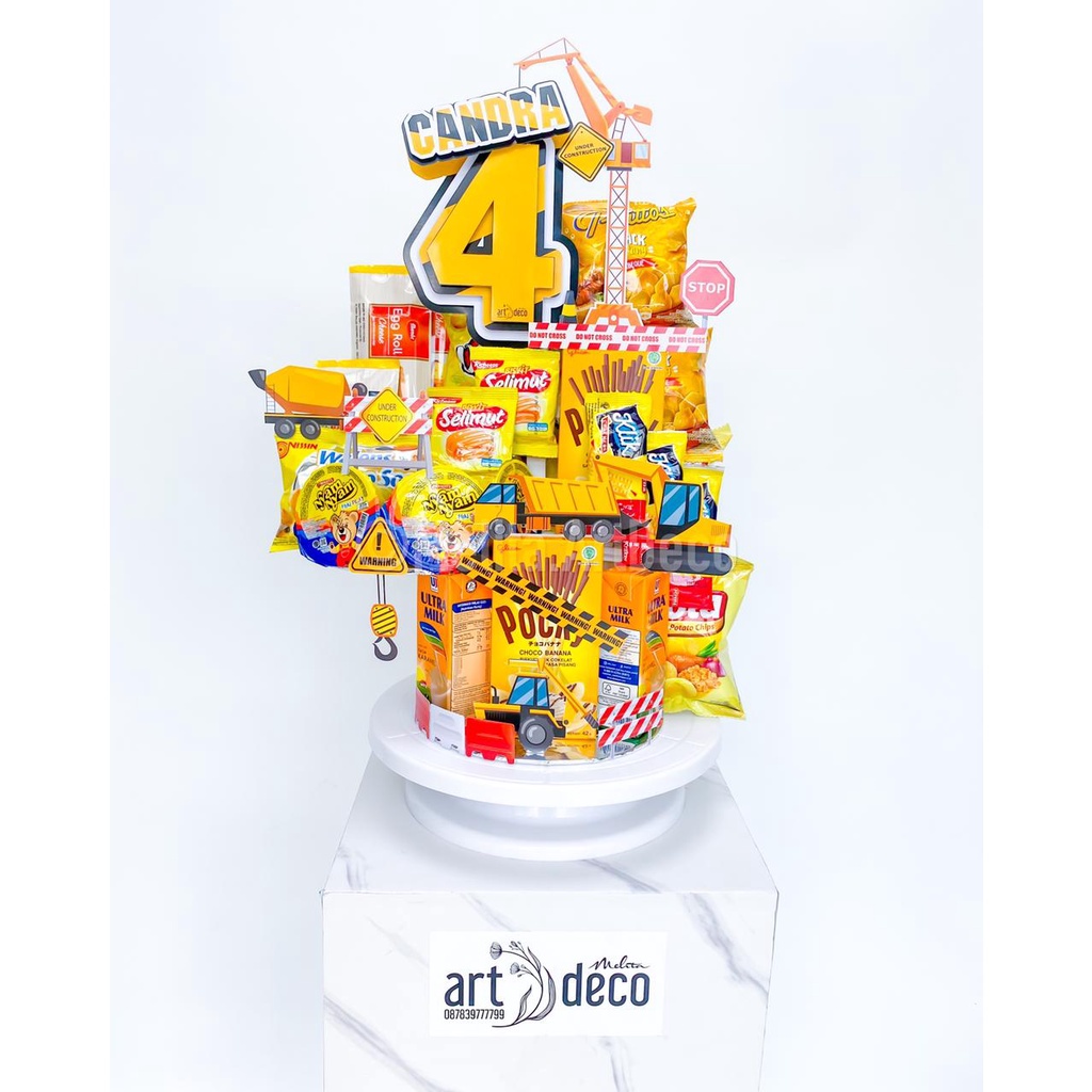 

Snack Tower Tema Eskavator | Gift Birthday | Set Hadiah & Hampers Makanan