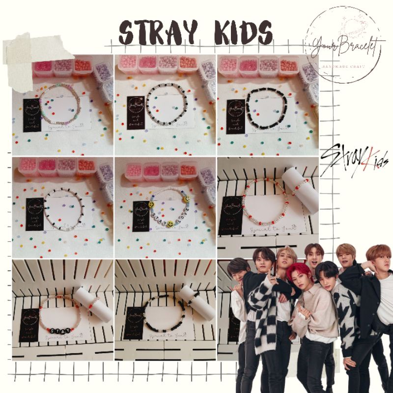 [B15]- Stray Kids | Gelang manik member SKZ | Korean beaded bracelet | gelang | beads | Gelang idol Kpop | Hyunjin, felix, bangchan, lee know, dll