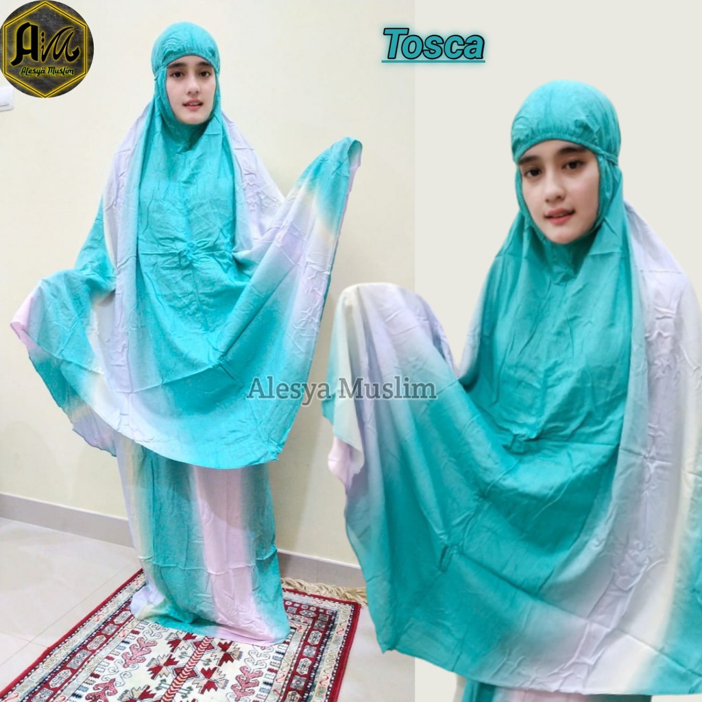 Mukena Bali Pelangi Dewasa Alesya/Bahan Rayon/Harga Grosir