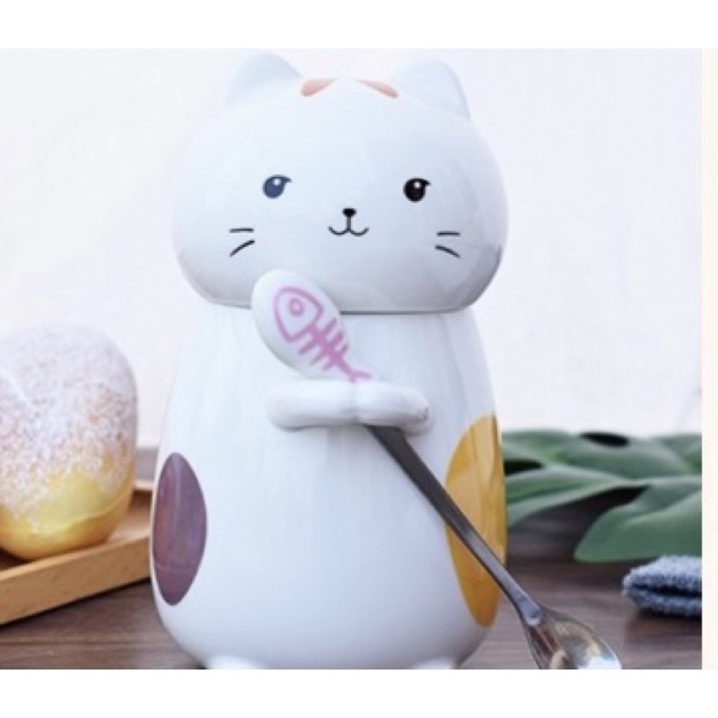 mug dan patung lucu kucing berbagai variasi unik dan lucu bahan keramik import dengan kotak dan streofoam packaging-D