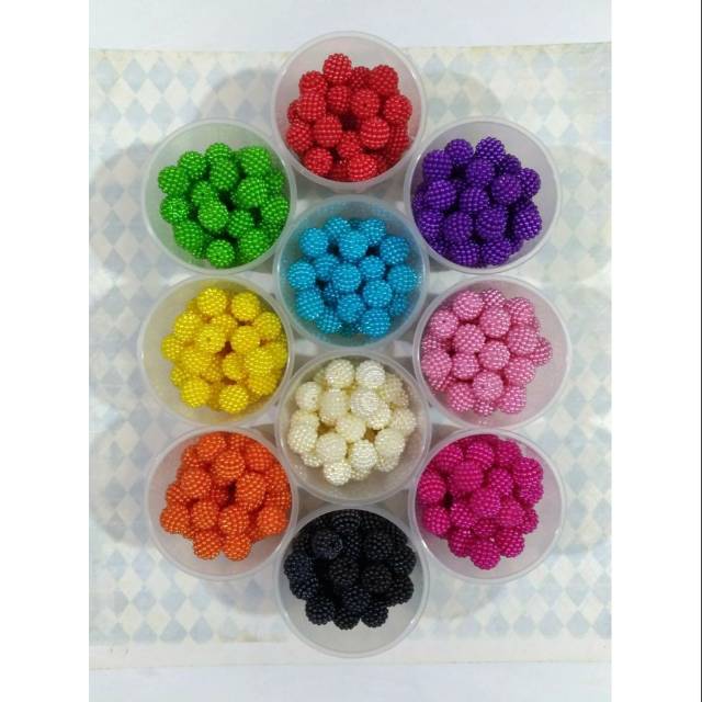 Mote Bulat Berry 14 mm Warna (isi 10 butir)