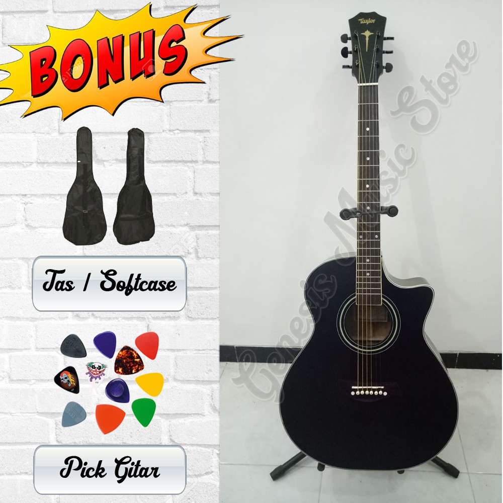 Gitar Akustik Elektrik Custom Taylor Murah Dilengkapi Equalizer Preamp