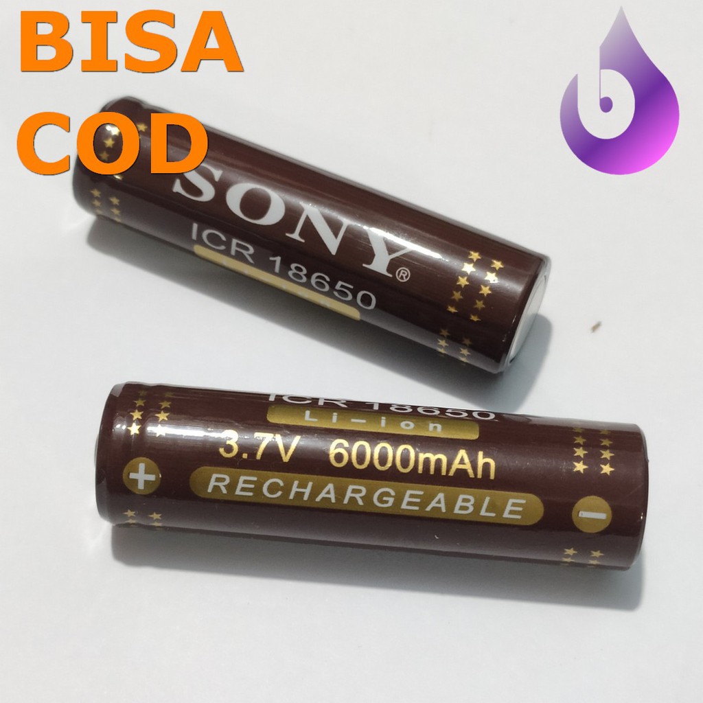 BATERAI SONY 6000 mAh 18650 BATERAI SENTER POLICE SWAT VAPE ROKOK ELECTRIK ISI ULANG