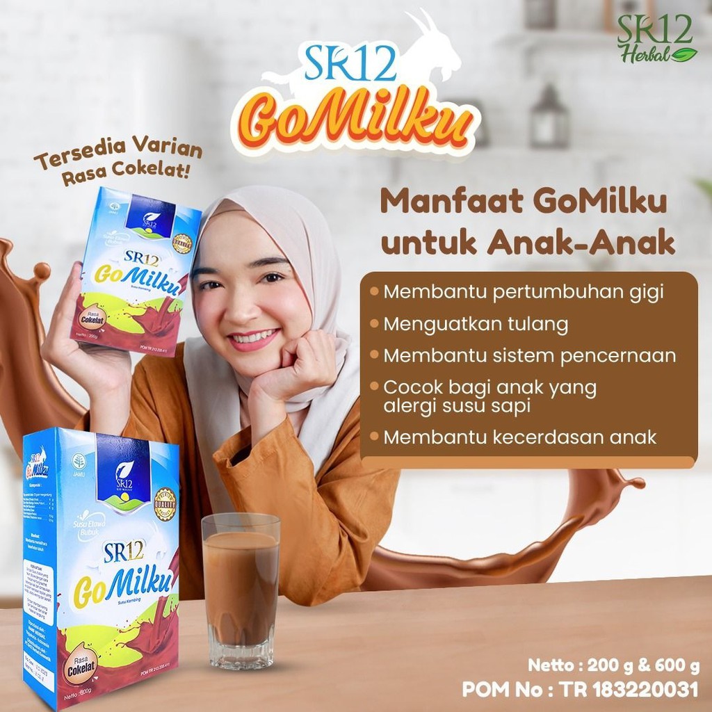 

GO MILKU SR12 SUSU KAMBING ETAWA TIDAK BAU AMIS SUSU PLUS MADU DAUN KELOR DAN IKAN GABUS